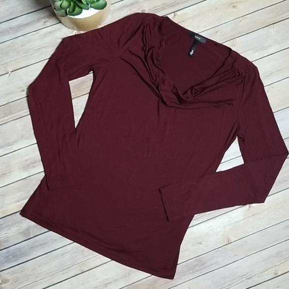 NEW - Zero - Maroon Shirt with Cowl Neck - Picture 4 of 6